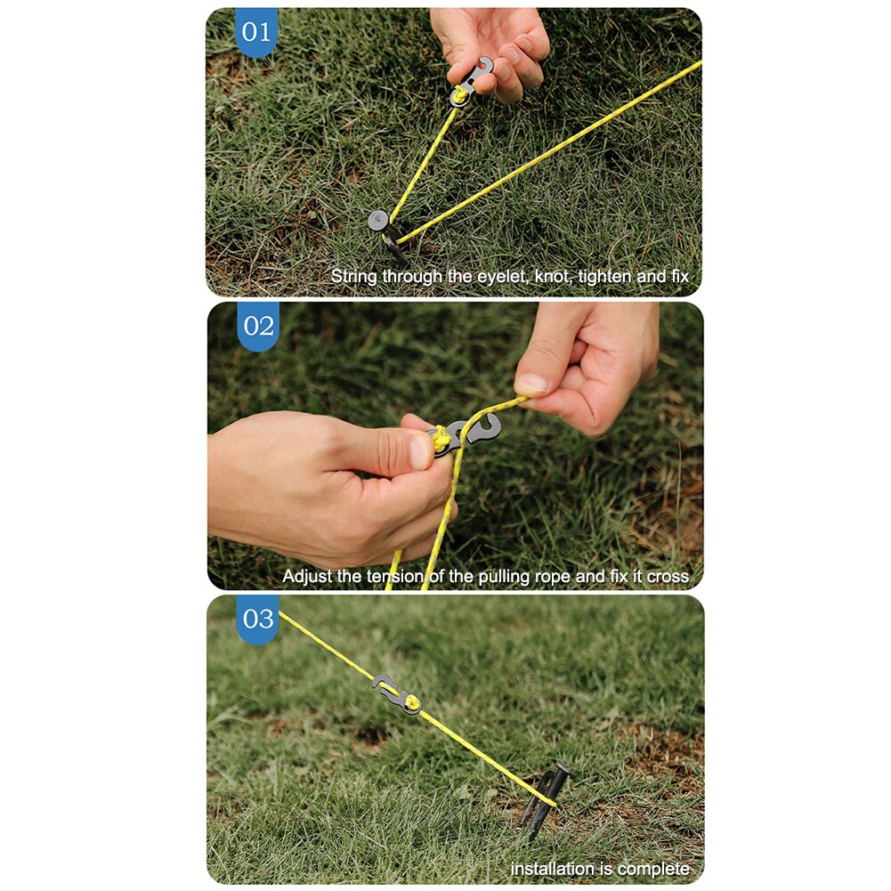 Cheap Goat Tents 10pcs Adjustable Camping Tent Cord Rope Buckle S Type Tensioners Fastener Outdoor Canopy Adjustable Length Fixing Ring Tent Accessories 